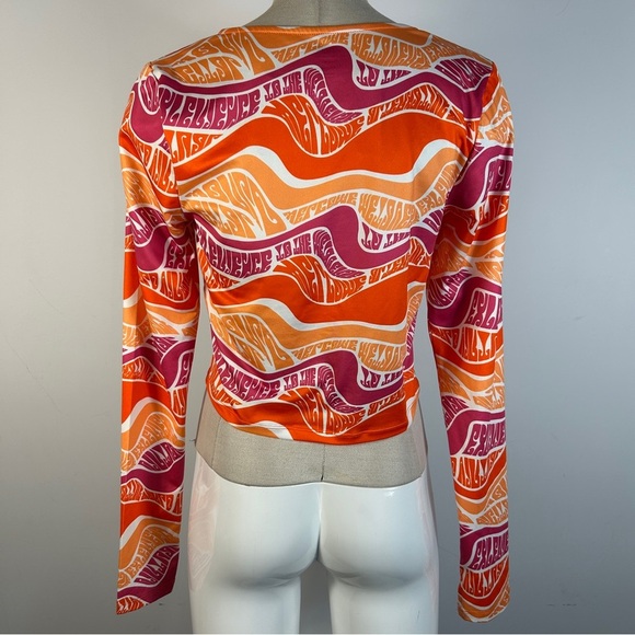 Twik Orange and Purple Patterned Blouse L - Picture 3 of 10